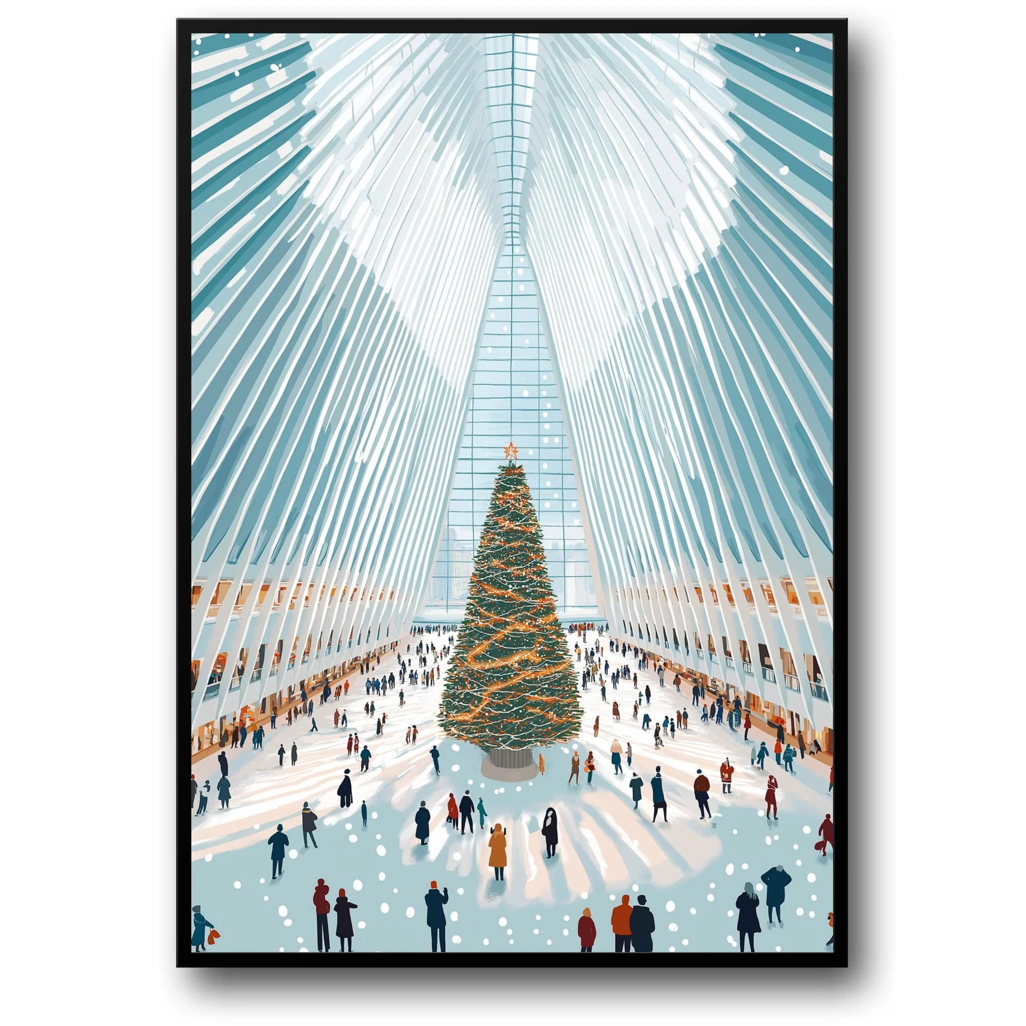 Christmas Tree | Modern Atrium | Snowy Atmosphere