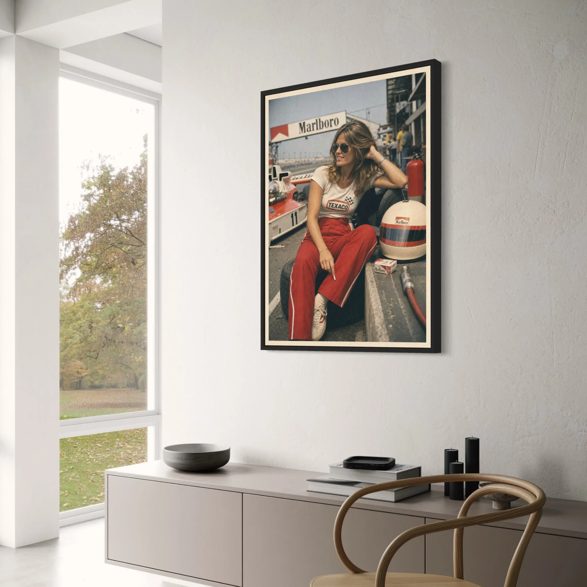 Vintage Racing Enthusiast Style | Retro Motorsport Scene | Classic Trackside Look | Wall Art Print Poster - Image 3